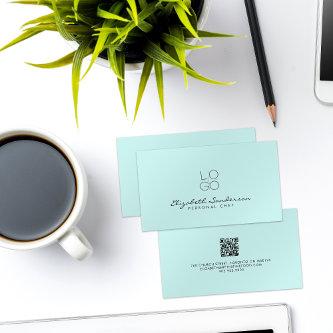 Elegant Light Cyan Luxury Script QR CODE