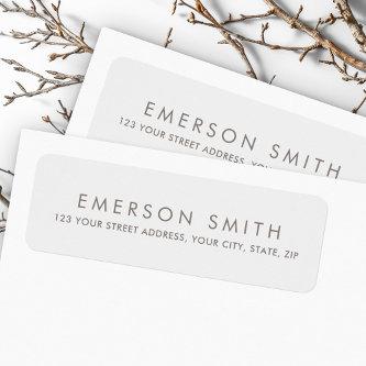 Elegant light gray minimalist return address label