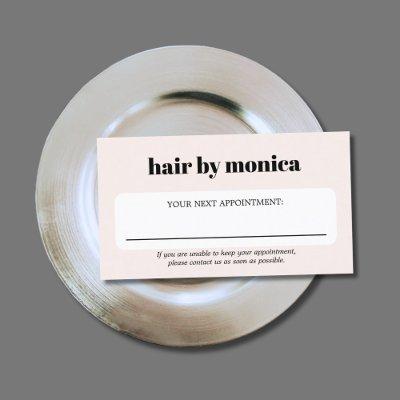 Elegant Light Pastel Bold Beauty Salon  Appointment Card