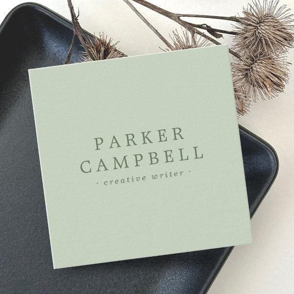 Elegant light sage green stylish minimalist square