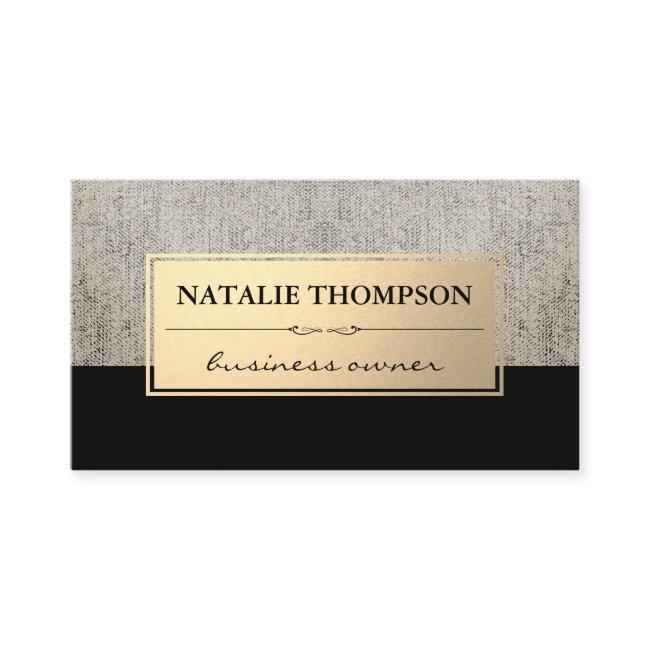 Elegant Linen Metallic Gold Frame