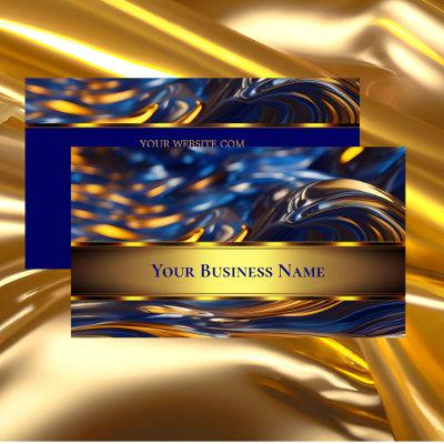 Elegant liquid gold Royal Blue Abstract Swirl