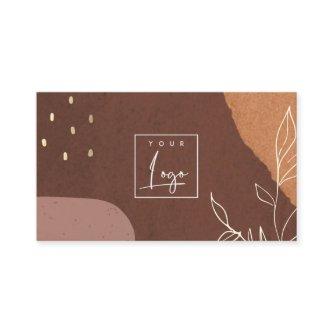 Elegant Logo Abstract Brown Orange Leafy Foliage