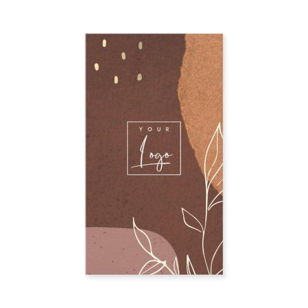 Elegant Logo Abstract Brown Orange Leafy Foliage