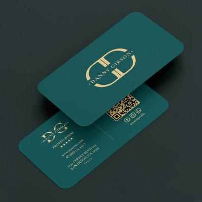 Elegant Logo D Monogram Modern Teal Gold