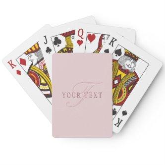 Elegant Looking Monogram | Rose Gold Poker Cards