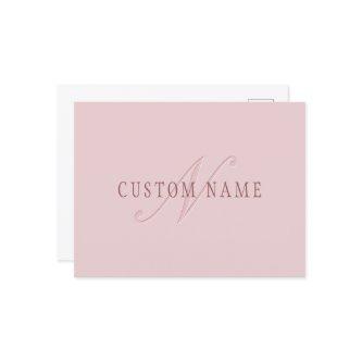 Elegant Looking Monogram | Rose Gold Postcard