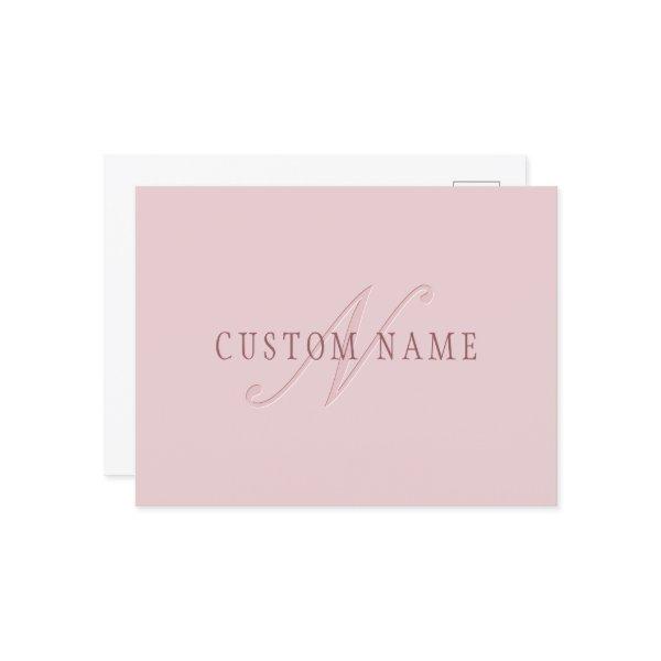 Elegant Looking Monogram | Rose Gold Postcard