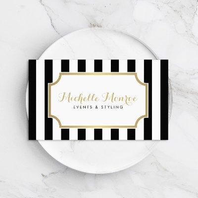 Elegant Luxe Bold Black and White Stripes