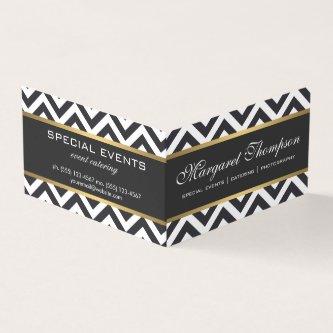 Elegant Luxe Chevron Pattern Gold Trim