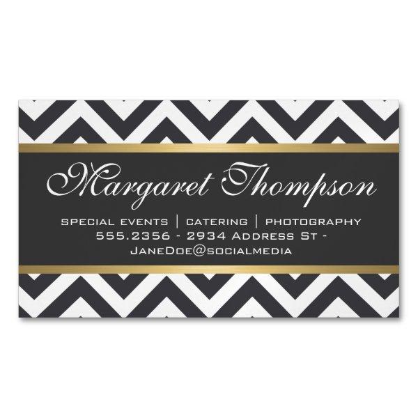 Elegant Luxe Chevron Pattern Gold Trim  Magnet