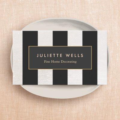 Elegant Luxe Vintage Black and White Striped