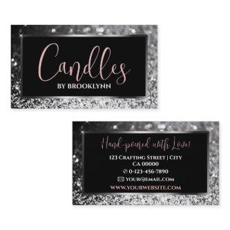 Elegant Luxury Black Silver Sparkling Glitter