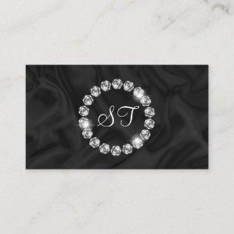 Elegant lUxury Diamond Ring Glitter Black silk