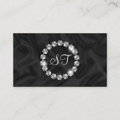 Elegant lUxury Diamond Ring Glitter Black silk