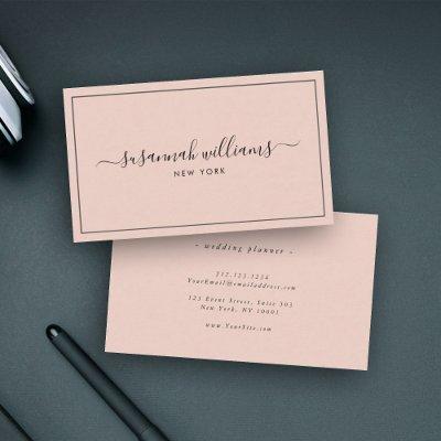 Elegant Luxury Script Calligraphy Black Pink