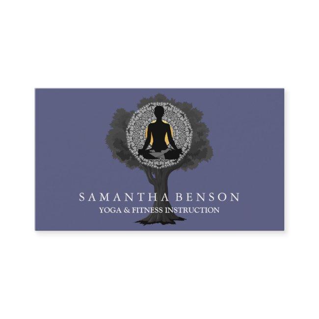 Elegant Mandala Yoga Pose Tree Logo Art