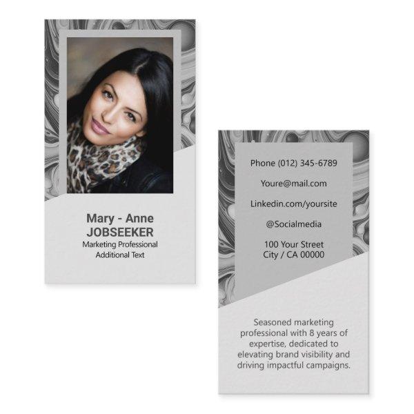 Elegant Marble Job Seeker Classy Creative Gray