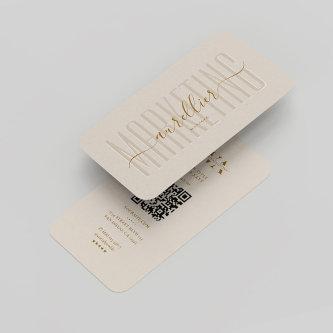 Elegant Marketing Monogram Name Script Sand Gold