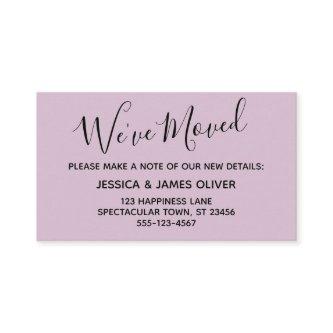 Elegant, Mauve Typography "We've Moved" Card