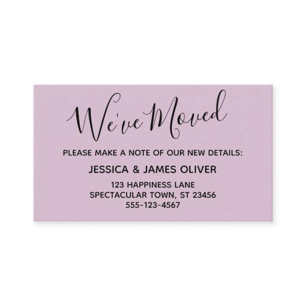 Elegant, Mauve Typography "We've Moved" Card
