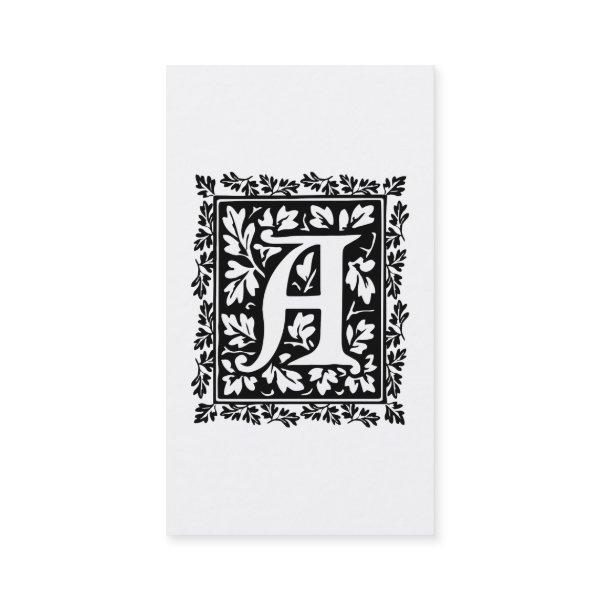 Elegant Medieval Illuminated Manuscript Letter A