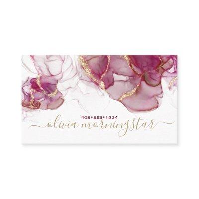 Elegant Merlot Gold Accent Alcohol Ink