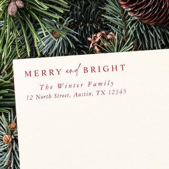 Elegant Merry and Bright Christmas Return Address Self-inking Stamp
