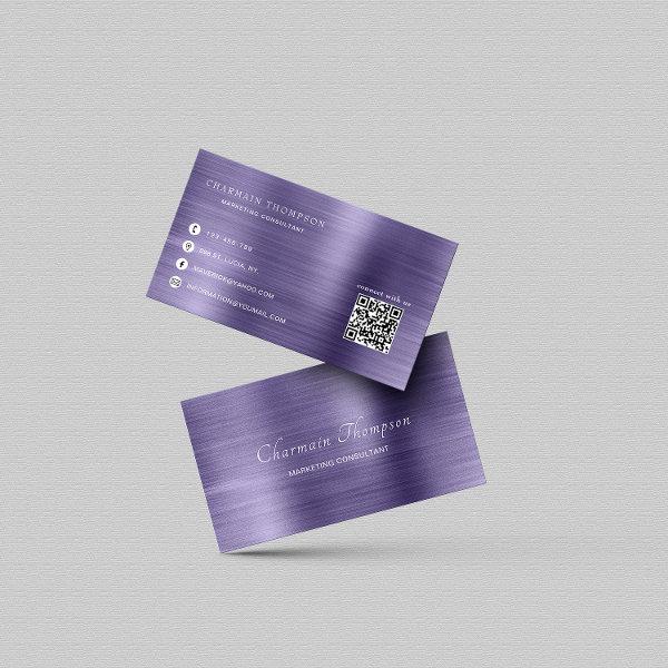 Elegant Metal Midnight QR Code Connect with us