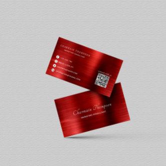 Elegant Metal Rubi Red QR Code Connect with us