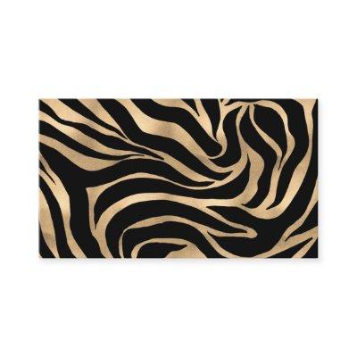 Elegant Metallic Gold Zebra Black Animal Print