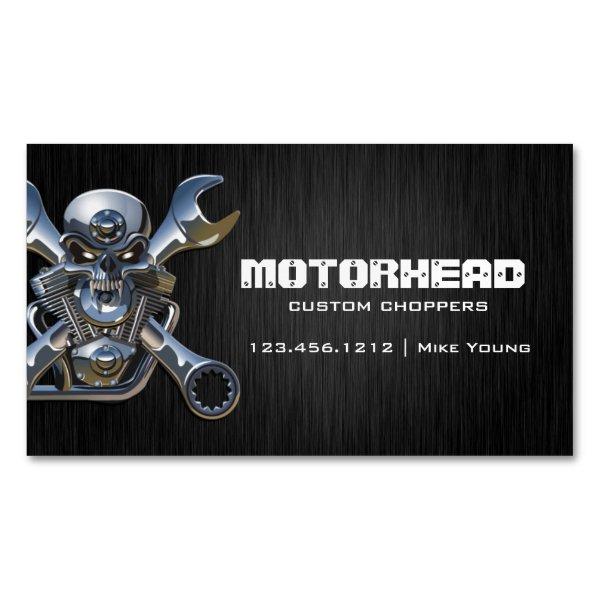 Elegant Metalwork Skull and Wrench  Magnet
