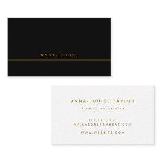 Elegant Minimal Black Gold Line Name