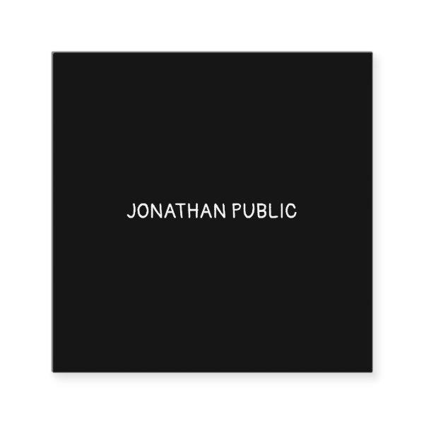 Elegant Minimal Black White Professional Template Square