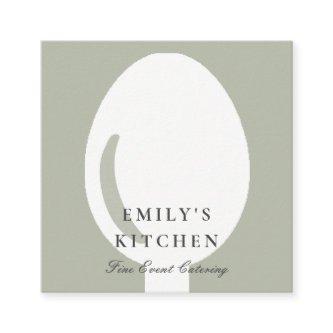 ELEGANT MINIMAL GREY WHITE SPOON CHEF CATERING SQUARE