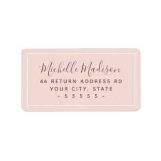 Elegant minimal light blush pink return address  label