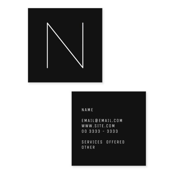 Elegant Minimal Plain Professional Black Square