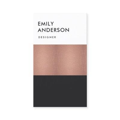 ELEGANT MINIMAL ROSE GOLD COPPER BLACK STRIPS