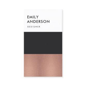 ELEGANT MINIMAL ROSE GOLD COPPER BLACK STRIPS