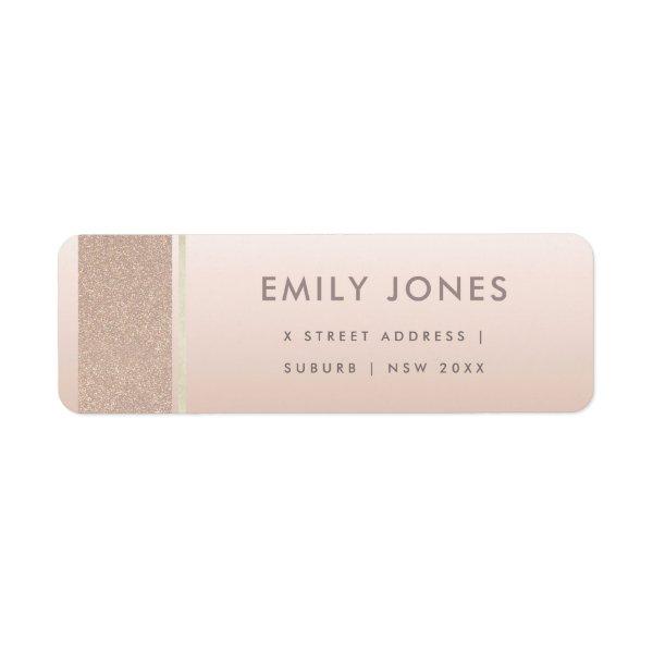 ELEGANT MINIMAL ROSE GOLD SHIMMER ADDRESS LABEL