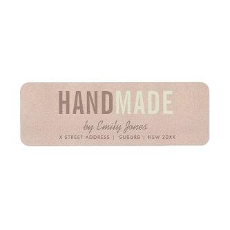 ELEGANT MINIMAL ROSE GOLD SHIMMER HANDMADE ADDRESS LABEL