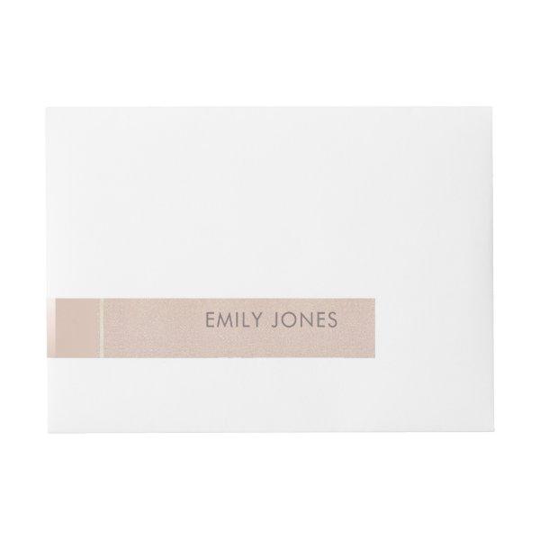 ELEGANT MINIMAL ROSE GOLD SHIMMER PERSONALIZED WRAP AROUND ADDRESS LABEL