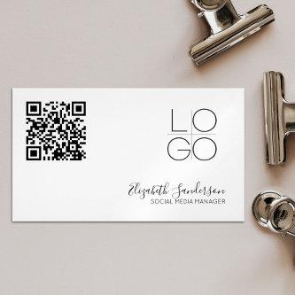 ELEGANT MINIMAL SCRIPT QR CODE Business MAGNET