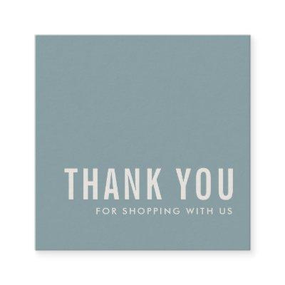 ELEGANT MINIMAL SIMPLE DUSKY BLUE GREY THANK YOU SQUARE