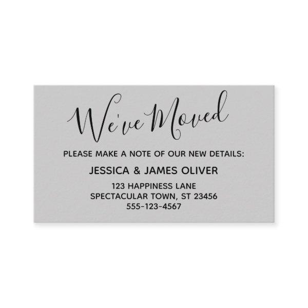 Elegant, Minimal "We've Moved"  Light Gray Card