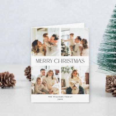 Elegant Minimalist Christmas 6 Photo Holiday Card