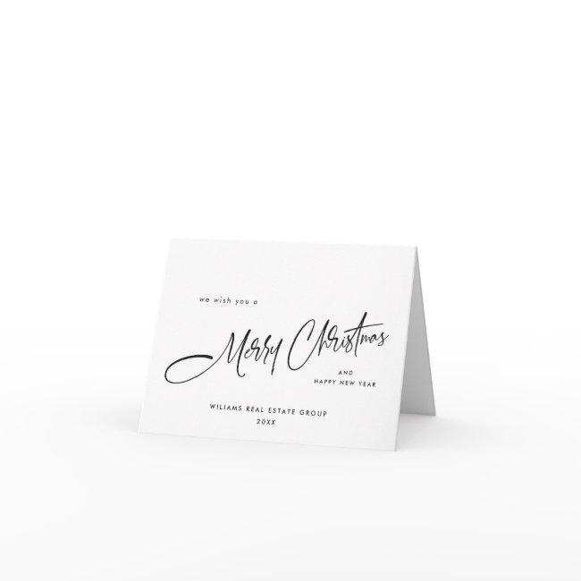 Elegant Minimalist Corporate Christmas Greeting Holiday Card
