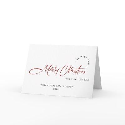 Elegant Minimalist Corporate Christmas Greeting Holiday Card