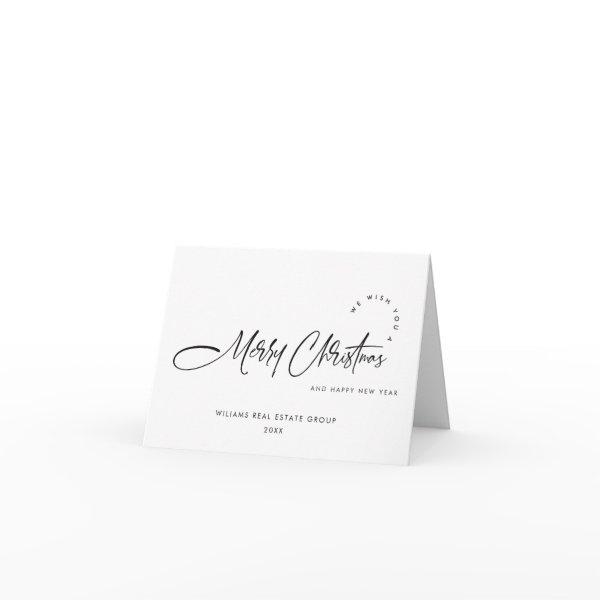 Elegant Minimalist Corporate Christmas Greeting Holiday Card