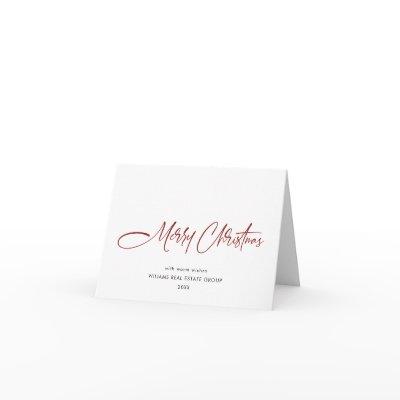 Elegant Minimalist Corporate Christmas Greeting Holiday Card